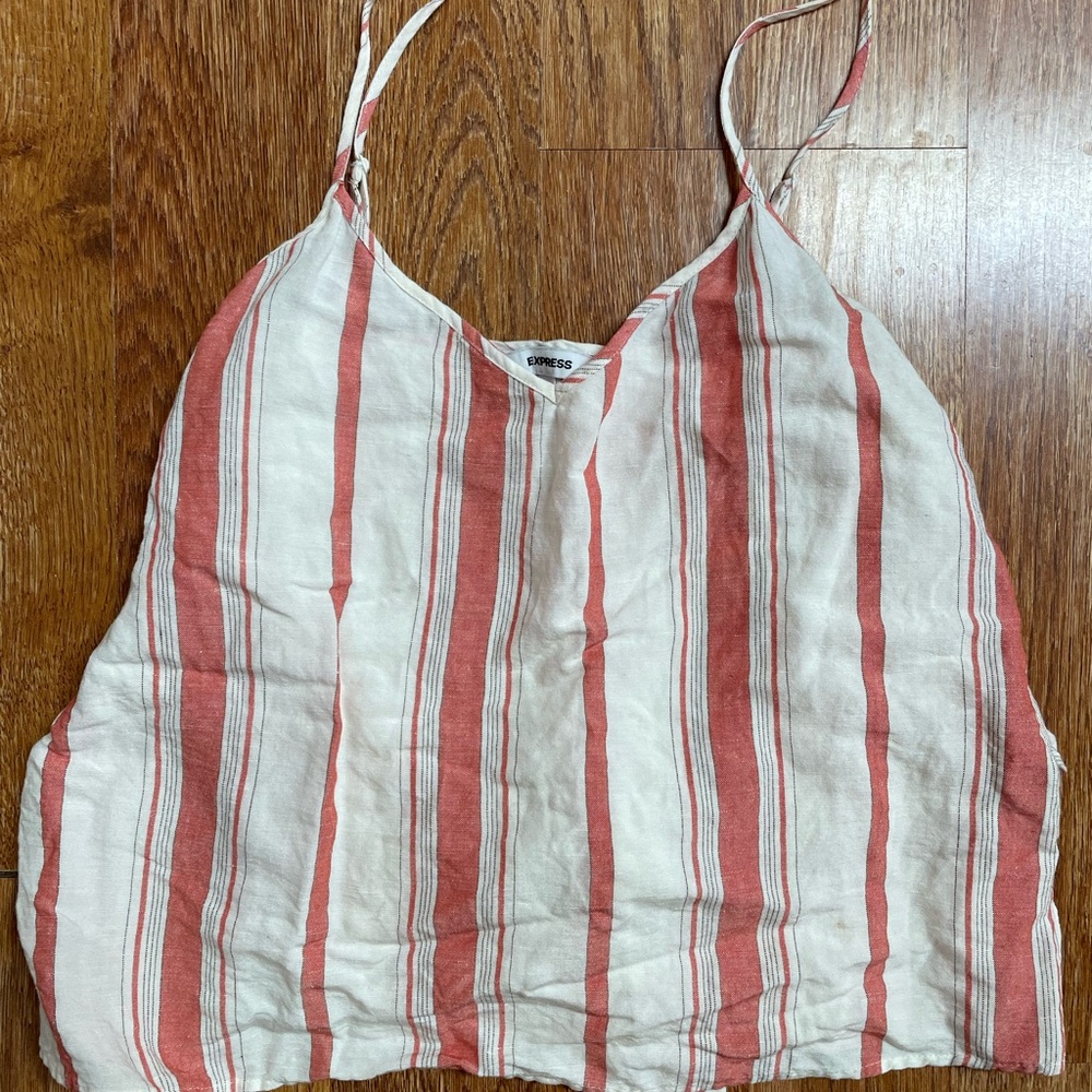 Express Red and White Striped Camisole